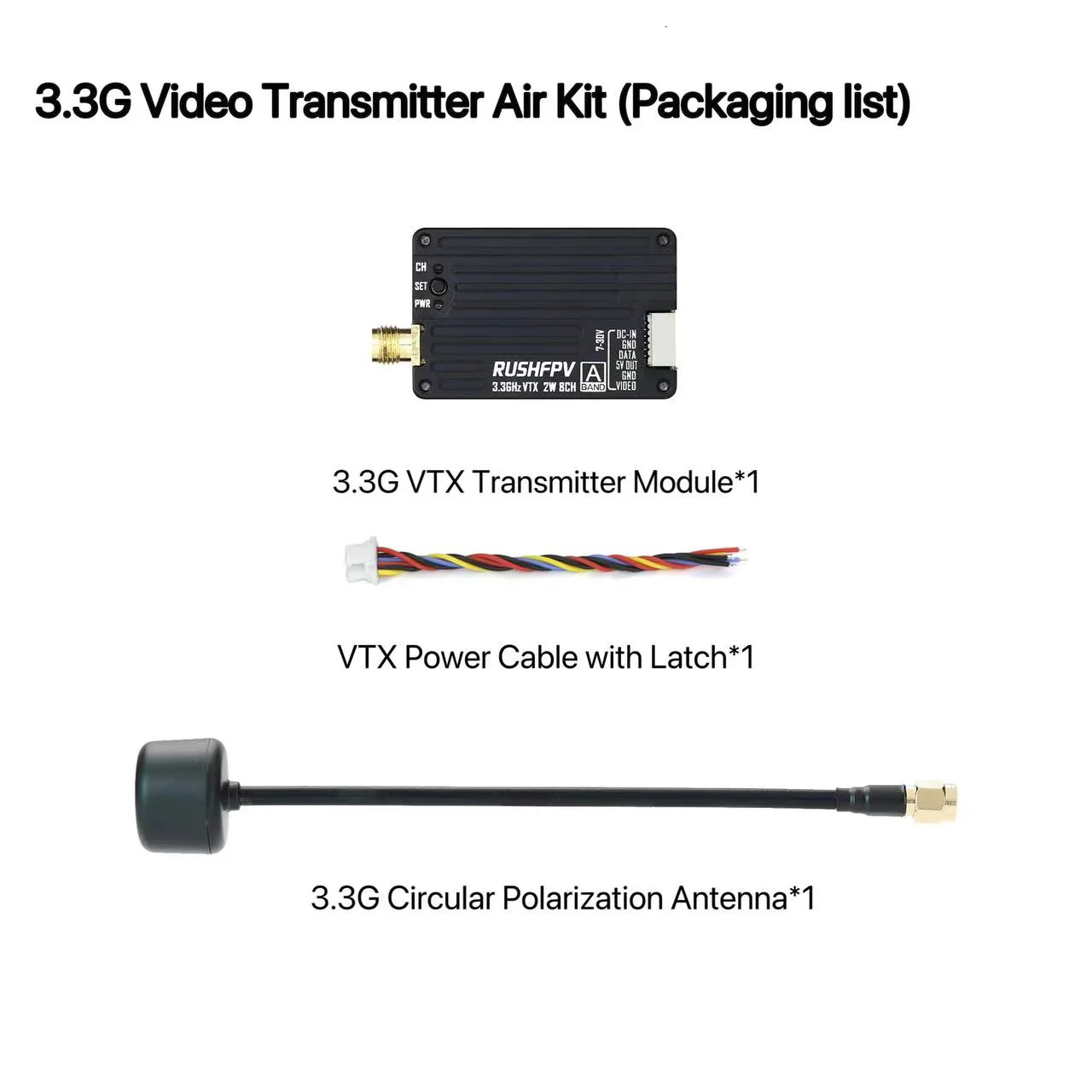 Fpv Drone Antenna - RUSHFPV 3.3G 2W VTX Verici FPV