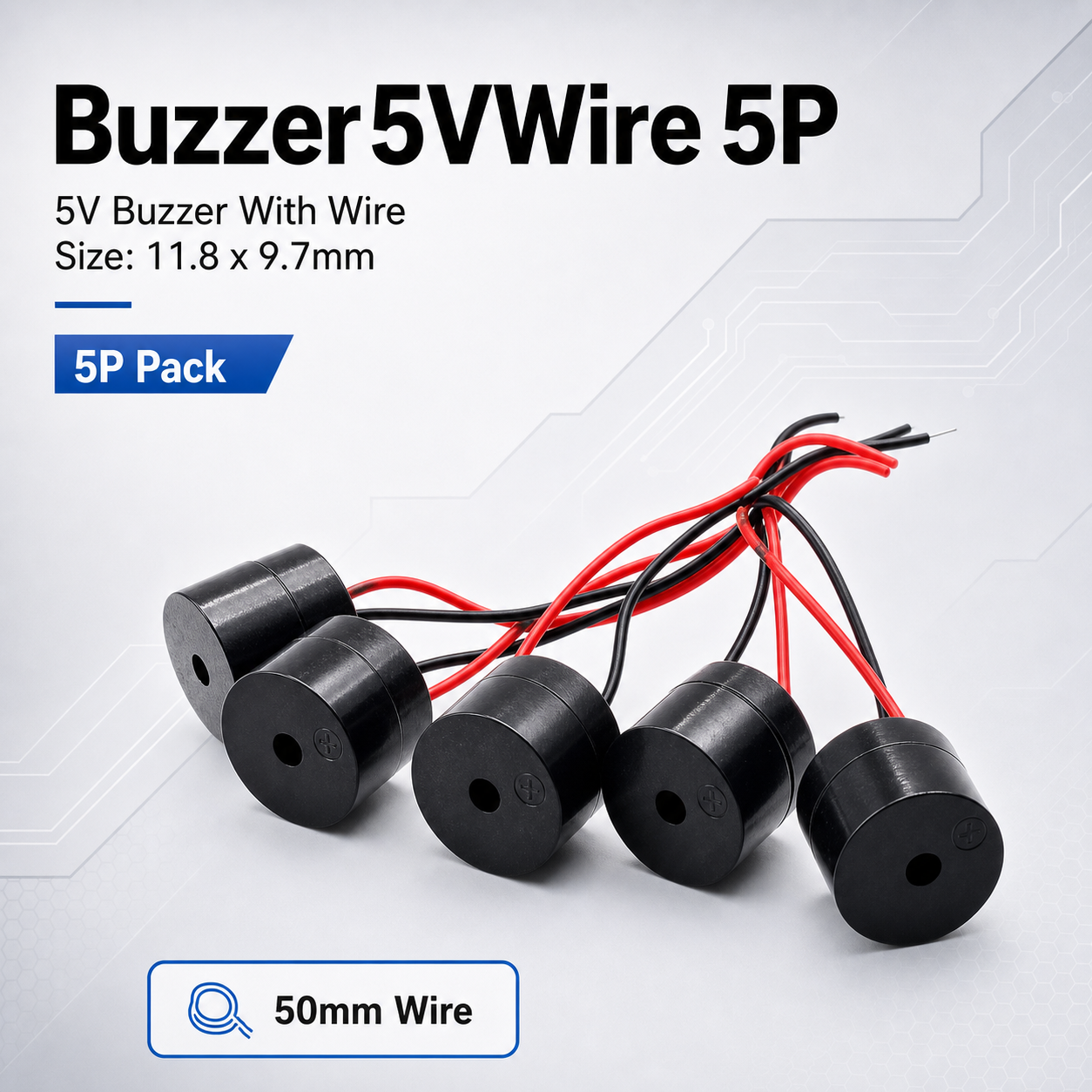 Fpv Drone Tool Kit - Buzzer5VWire 5P 5V Buzzer 50mm Tel