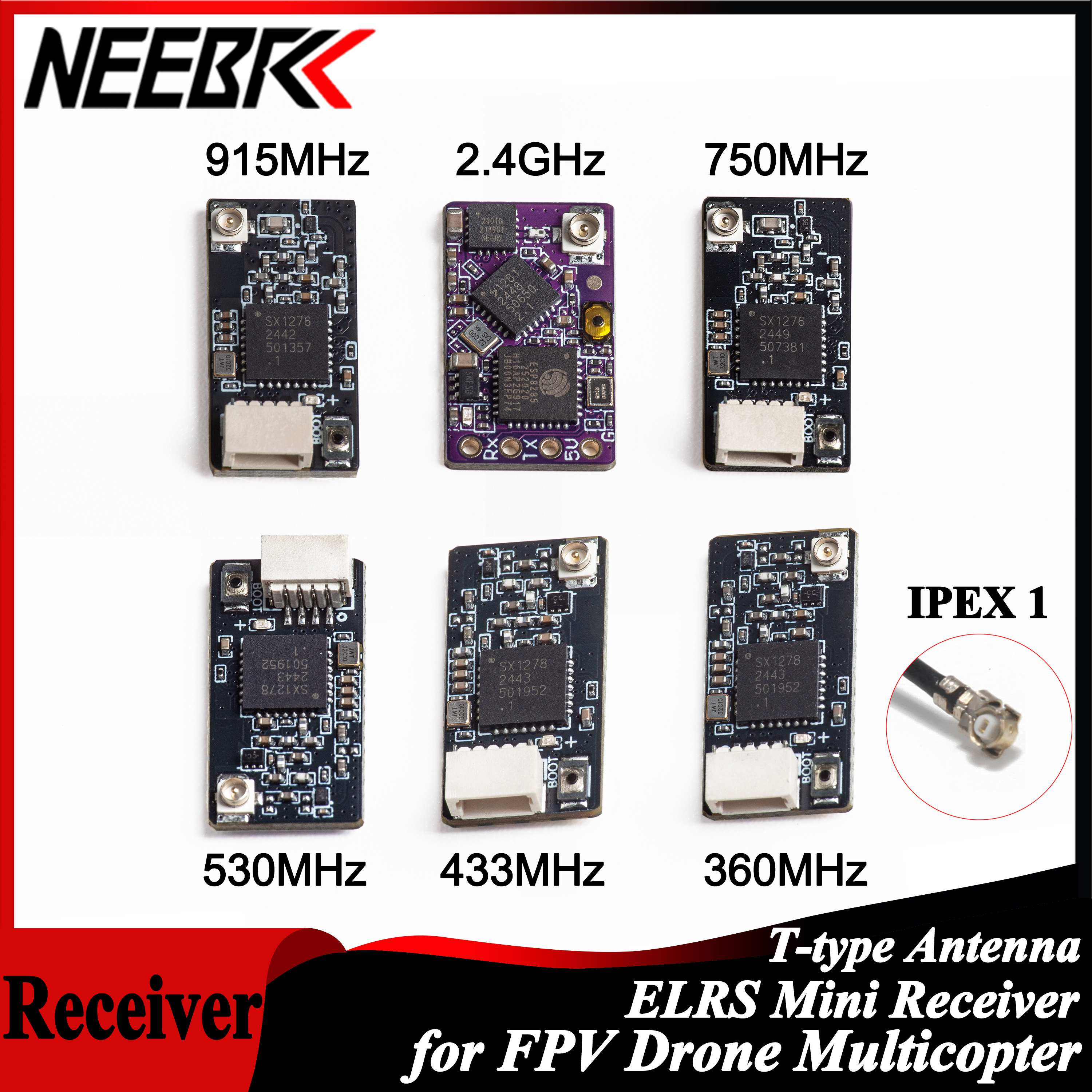 Fpv Drone Antenna - NEEBRC ELRS 2.4G/915Mhz/360Mhz/433MHz/530MHz/750Mhz RX Uzun Menzilli