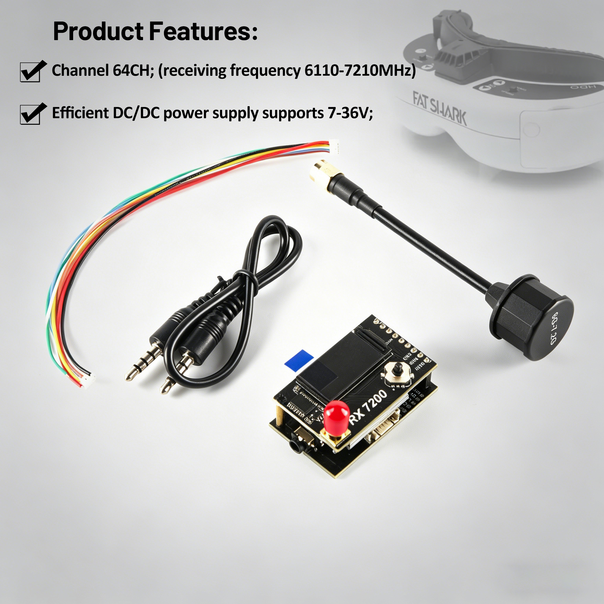 7.2G Video Alıcı Modülü 64 Kan - Fpv Drone Goggles incelemesi ve fiyatı